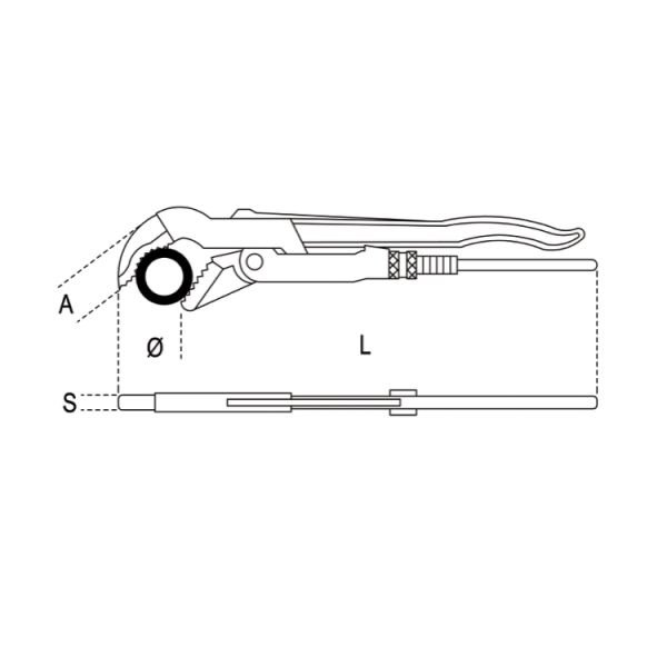 Beta 375 Maşalı Açılı Boru Anahtarı 410mm