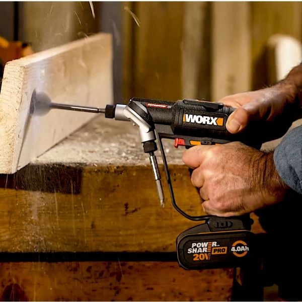 WORX Li-ion Döner Kafa ve Çift Mandrenli Şarjlı Matkap 20Volt/2.0Ah + 6 Parça Uç