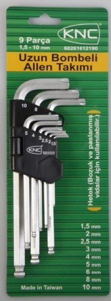 KNC Hetok Uzun Allen Takımı 9 parça 1,5-10mm