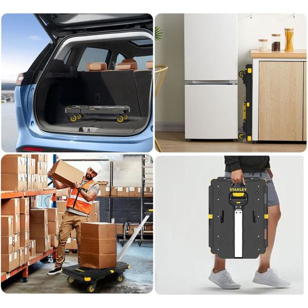 STANLEY PC532B Çekme Kollu Yük ve Paket Taşıma Arabası ile Katlanır Taşıma Sepeti
