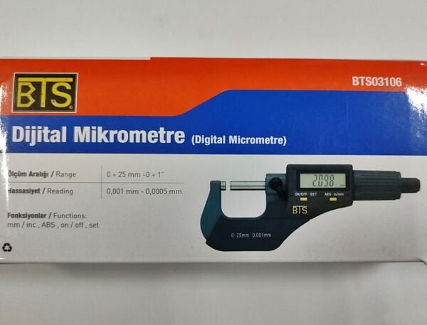 BTS 03106 Dijital Mikrometre 0-25 mm