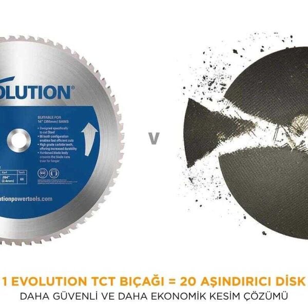 Evolution Çelik Testere Bıçağı 355 mm | Profesyonel Profesyonel Hassas Metal Kesim