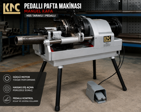 Knc SQ80C Tezgah Tipi Pafta Makinası Pedallı 1/2´´ - 3´´