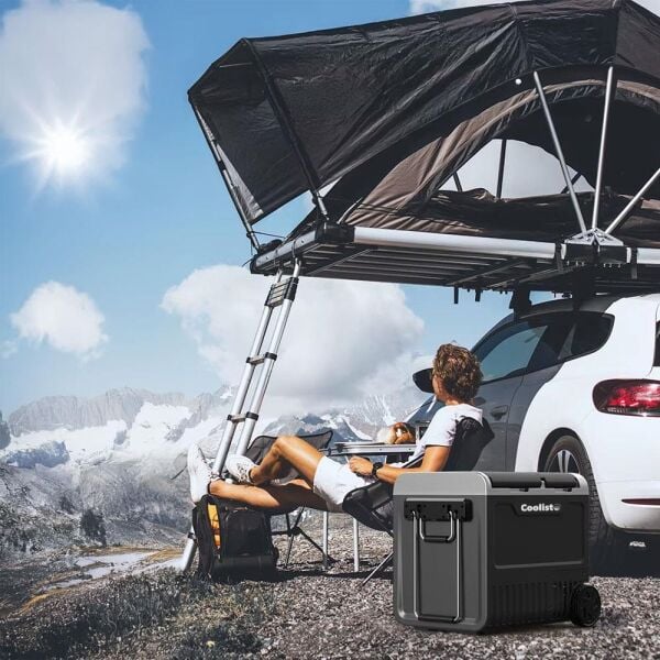 Coolist CLK65W 65 Litre Çift Bölmeli Tekerlekli Outdoor Kompresörlü Oto Buzdolabı/Dondurucu 12/24Volt 220Volt