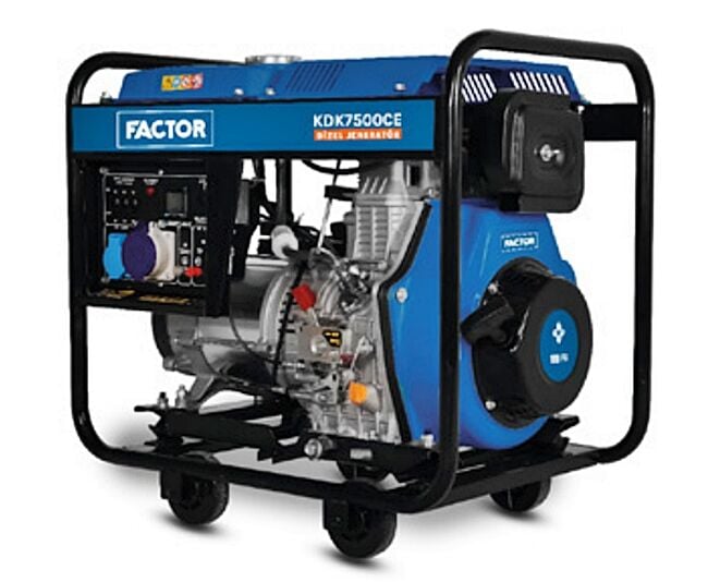 Factor KDK7500CE Monofaze Dizel Jeneratör 6.9 Kva İpli/Marşlı