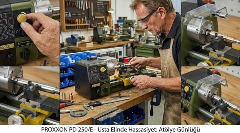 PROXXON 24002 PD250/E Hassas Torna Makinesi – Profesyonel Ahşap & Metal İşleme