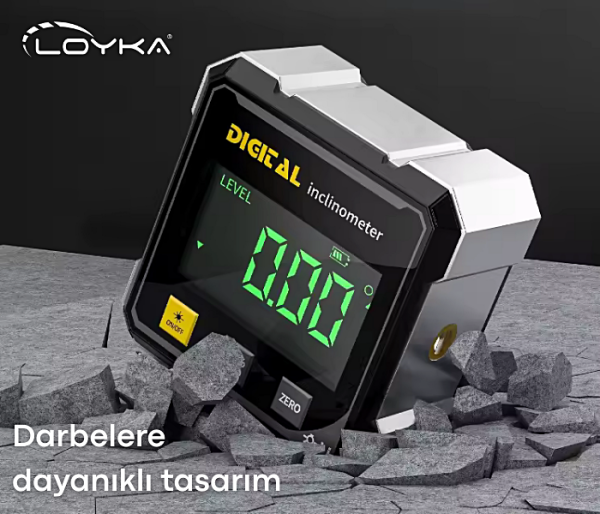 Loyka 5521 Dijital Açı Ölçer ve Eğim Ölçer 4x90° – 0.05° Çözünürlük, Lazerli, Şarjlı Type-C Profesyonel İnklinometre