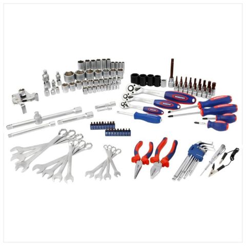 WORKPRO WP202533 1/4'’ 3/8’’ 1/2'’ 123 Parça Cr-V Metrik Ağır Hizmet Lokma ve Kombine Anahtar Takımı
