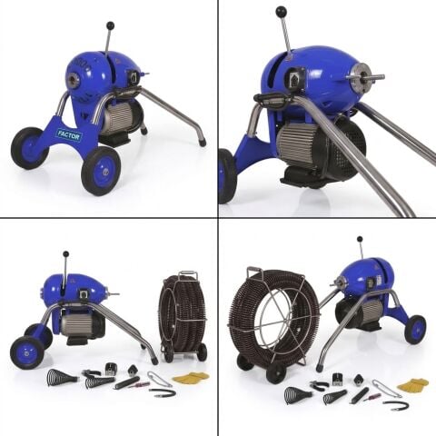 Factor CCE1100 1100 W Ağır Tip Elektrikli Kanal ve Gider Açma Makinesi Ø 50–200 mm