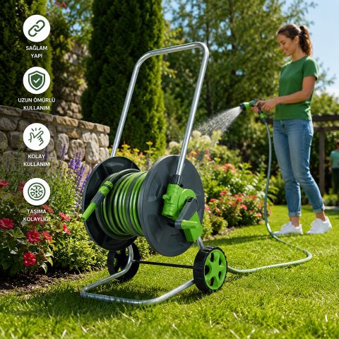 Daye DY61420XP Hortum Sarma Arabası 1/2'' -20 mt