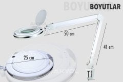 Loyka Ayarlanabilir Ayaklı 90 Led Işık Seviyeli Masaüstü Büyüteç 8X