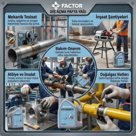 Factor CA2301 Profesyonel Diş Açma ve Pafta Yağı 5 Litre - Boru Diş Açma Yağı
