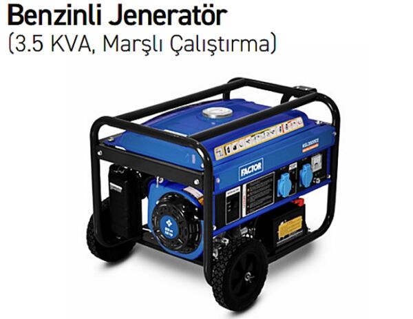 Factor KGL3500CE Benzinli Jeneratör 3,5 kVA , Marşlı Çalıştırma