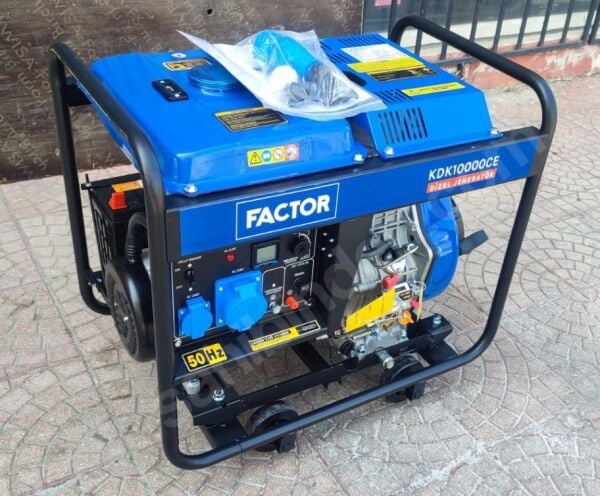 Factor KDK10000CE Dizel Jeneratör İpli / Marşlı Monofaze 9.4 KVA