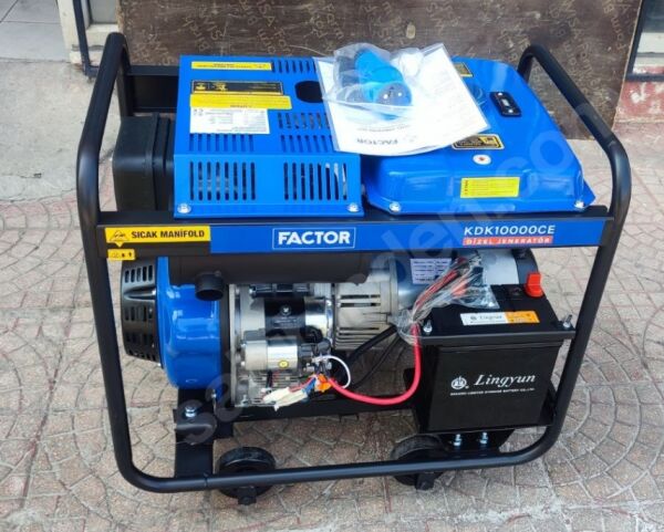 Factor KDK10000CE Dizel Jeneratör İpli / Marşlı Monofaze 9.4 KVA