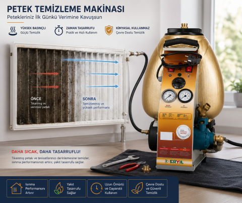 Eryıl TTM-03 Tek Yönlü Isıtıcılı Petek Temizleme Makinası 4 bar
